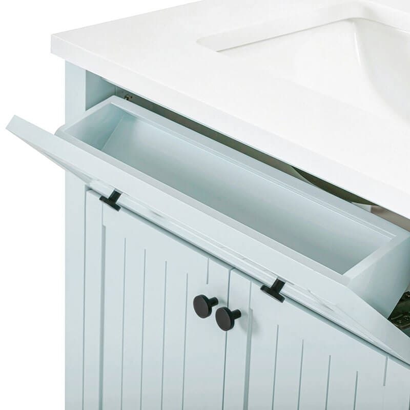 Avanity Layla 36 Left-Offset Single Sink Bathroom Vanity Ice Blue Cabinet Only Flip-Down Drawer