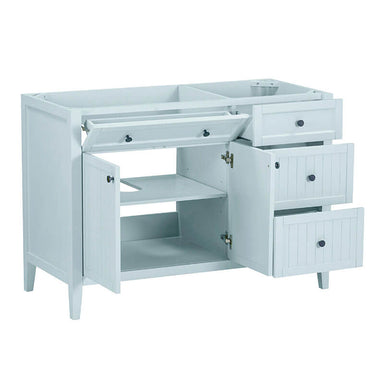 Avanity Layla 48 inch Left-Offset Single Sink Bathroom Vanity Ice Blue Cabinet Only Corner View