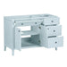 Avanity Layla 48 inch Left-Offset Single Sink Bathroom Vanity Ice Blue Cabinet Only Corner View