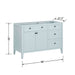 Avanity Layla 48 Left-Offset Single Sink Bathroom Vanity Ice Blue Cabinet Only Dimension