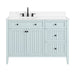 Avanity Layla 48 Left-Offset Single Sink Bathroom Vanity Ice Blue in White Engineered Stone Front View