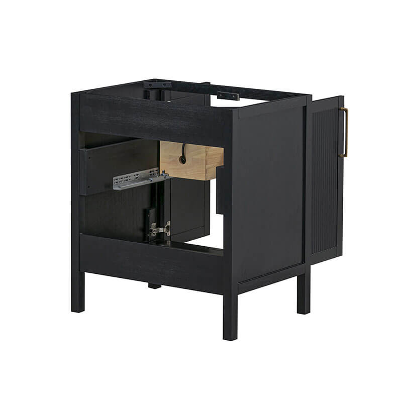 Avanity Luka 30 nch Single Vanity Black Oak Cabinet Only Back View