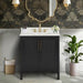 Avanity Luka 30 nch Single Vanity Black Oak in Alluring Quartz Front View