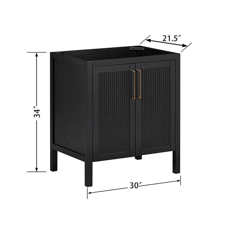Avanity Luka 30 Single Vanity Black Oak Cabinet Only Dimension
