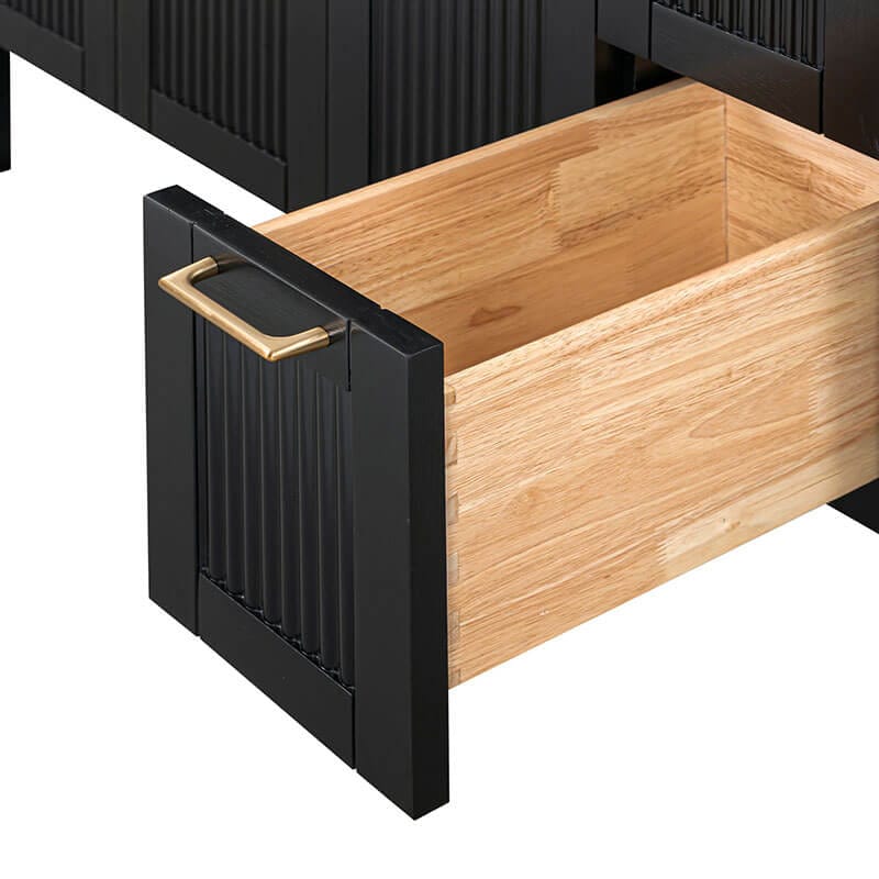 Avanity Luka 42 Single Vanity Black Oak Cabinet Only Drawer Corner View