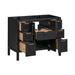 Avanity Luka 42 Single Vanity Black Oak Cabinet Only Open Drawer