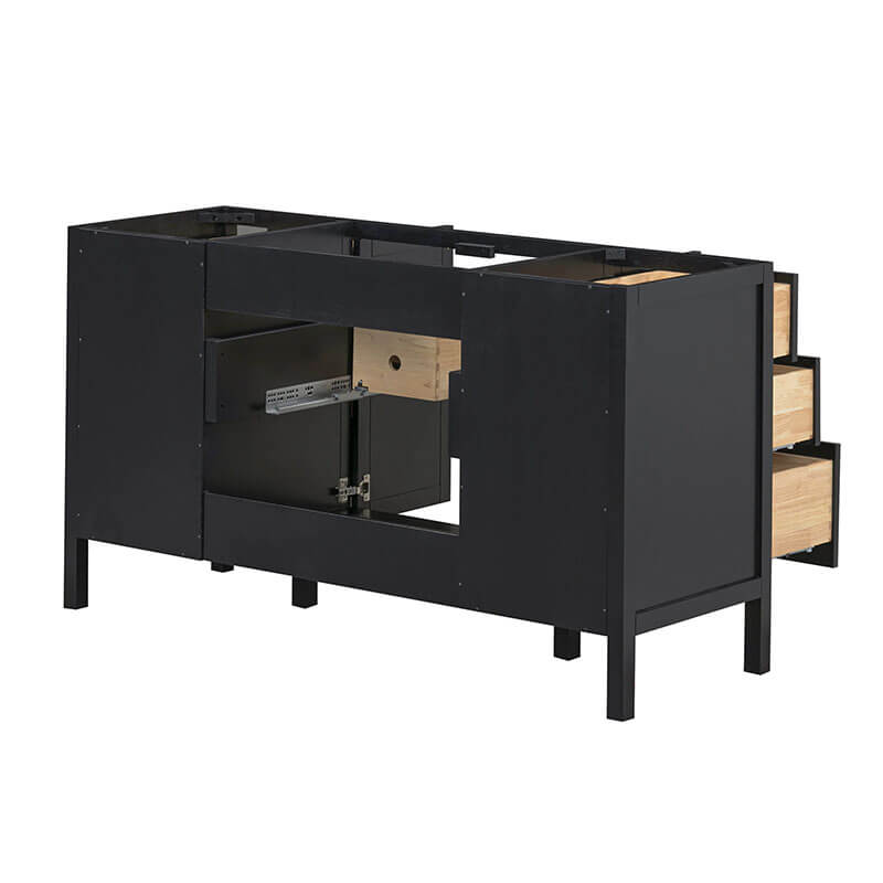 Avanity Luka 60 Single Vanity Black Oak Cabinet Only Back View