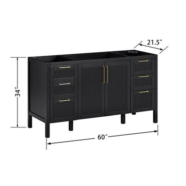 Avanity Luka 60 Single Vanity Black Oak Cabinet Only Dimension