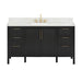 Avanity Luka 60 Single Vanity Black Oak in Alluring Quartz Front View