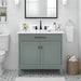 Avanity Madison 36 inch Single Vanity Smoke Green in Cala White Engineered Stone Front View