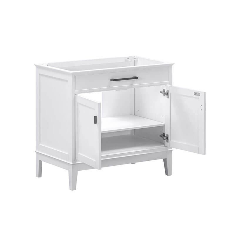 Avanity Madison 36 inch Single Vanity White Cabinet Only Open Drawers