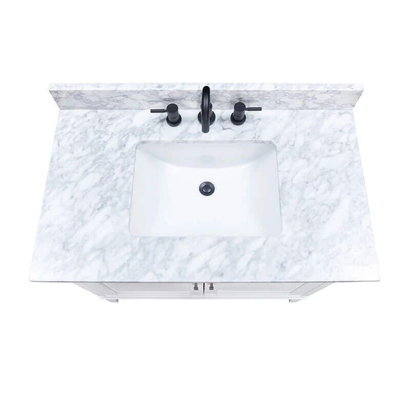 Avanity Madison 36 inch Single Vanity White in Carrara White Marble