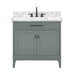 Avanity Madison 36 Single Vanity Smoke Green in Carrara White Marble Front View
