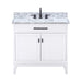 Avanity Madison 36 Single Vanity White in Carrara White Marble Front View