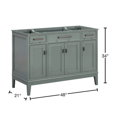 Avanity Madison 48 Double Vanity Smoke Green Cabinet Only Dimension