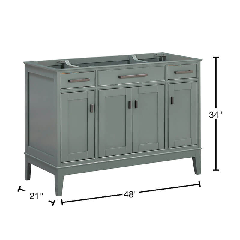 Avanity Madison 48 Double Vanity Smoke Green Cabinet Only Dimension
