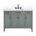 Avanity Madison 48 Double Vanity Smoke Green in Cala White Engineered Stone Front View