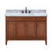 Avanity Madison 48 Double Vanity Tobacco in Carrara White Marble Front View