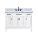 Avanity Madison 48 Double Vanity White in Carrara White Marble Front View