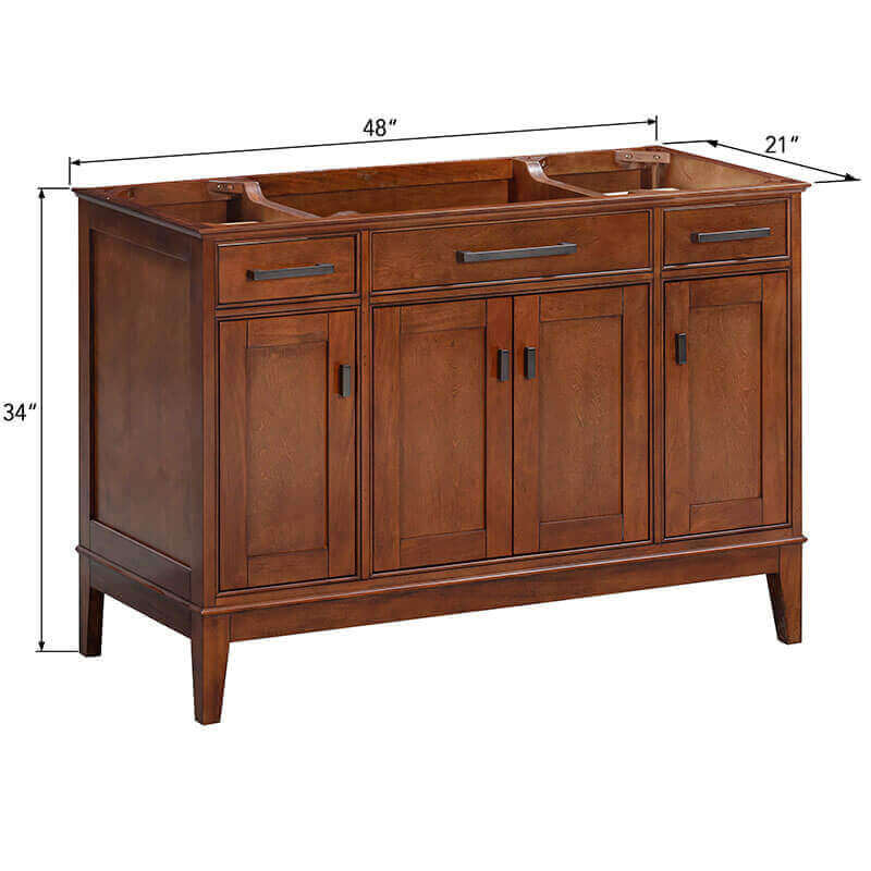 Avanity Madison 48 Inch Double Vanity Tobacco Cabinet Only Dimension