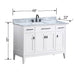 Avanity Madison 48 Inch Single Vanity in Carrara White Marble Dimension