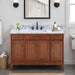 Avanity Madison 48 Inch Single Vanity Tobacco in Carrara White Marble Front View