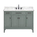 Avanity Madison 48 Single Vanity Smoke Green in Carrara White Marble Front View