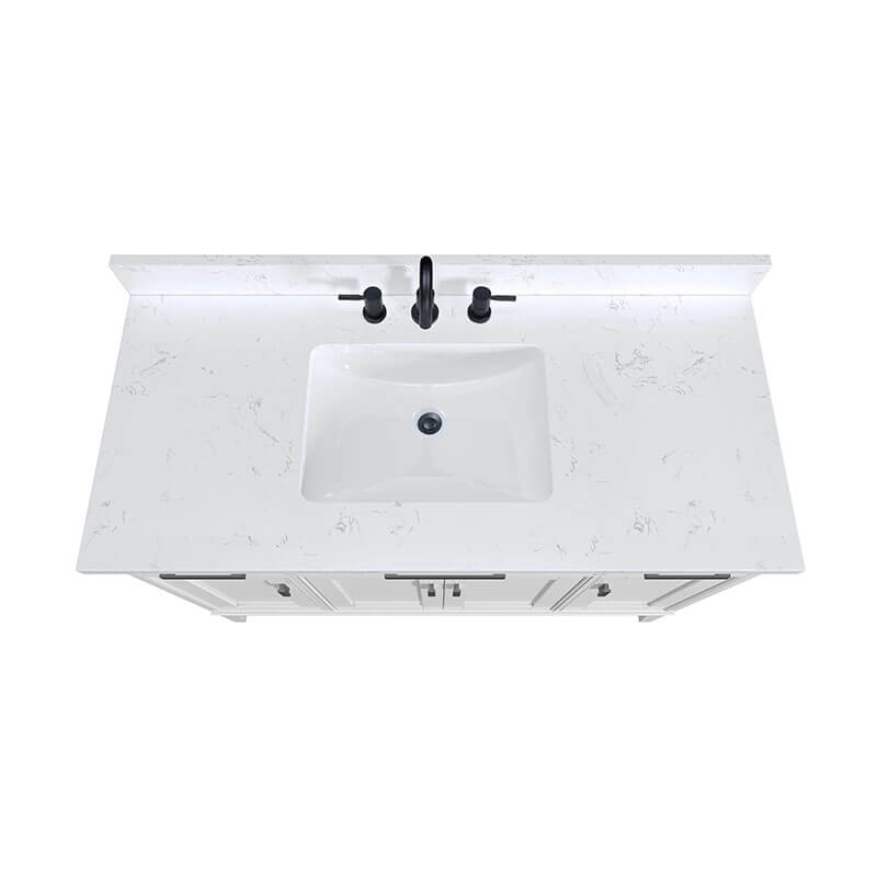 Avanity Madison 48 Single Vanity White in Cala White Engineered Stone