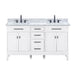Avanity Madison 60 inch Single Vanity in Carrara White Marble Front View