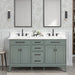 Avanity Madison 60 inch Single Vanity Smoke Green Carrara White Marble Front View