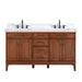 Avanity Madison 60 inch Single Vanity Tobacco in Cala White Engineered Stone Front View