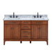 Avanity Madison 60 inch Single Vanity Tobacco in Carrara White Marble Front View