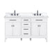 Avanity Madison 60 Single Vanity White in Cala White Engineered Stone Front View