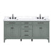 Avanity Madison 72 Double Vanity Smoke Green in Cala White Engineered Stone Front View