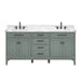 Avanity Madison 72 Double Vanity Smoke Green in Carrara White Marble Front View