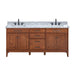 Avanity Madison 72 Double Vanity Tobacco in Carrara White Marble Front View