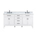 Avanity Madison 72 Double Vanity White in Carrara White Marble Front View
