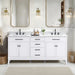 Avanity Madison 72 inch Double Vanity in Carrara White Marble Front View