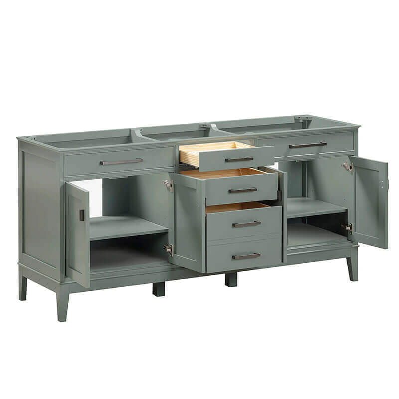 Avanity Madison 72 inch Double Vanity Smoke Green Cabinet Only Drawer