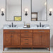 Avanity Madison 72 inch Double Vanity Tobacco in Carrara White Marble Front View