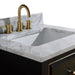 Avanity Mason 24 inch Single Sink Bathroom Vanity Black with Gold Trimin in Carrara White Marble
