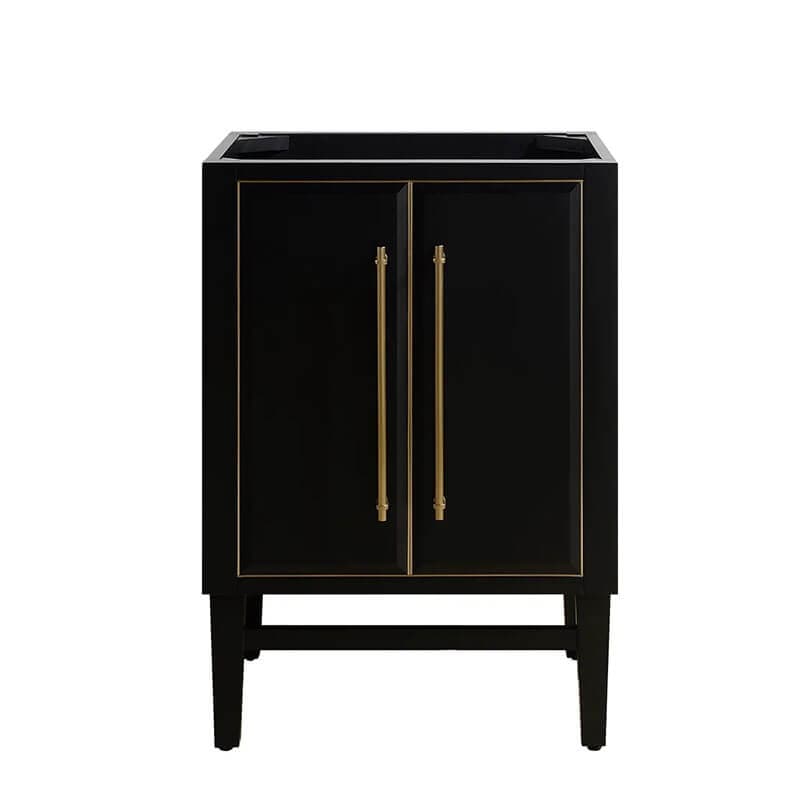 Avanity Mason 24 Single Sink Bathroom Vanity Black with Gold Trim Cabinet Only