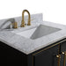 Avanity Mason 30 inch Single Sink Bathroom Vanity Black with Gold Trim in Carrara White Marble