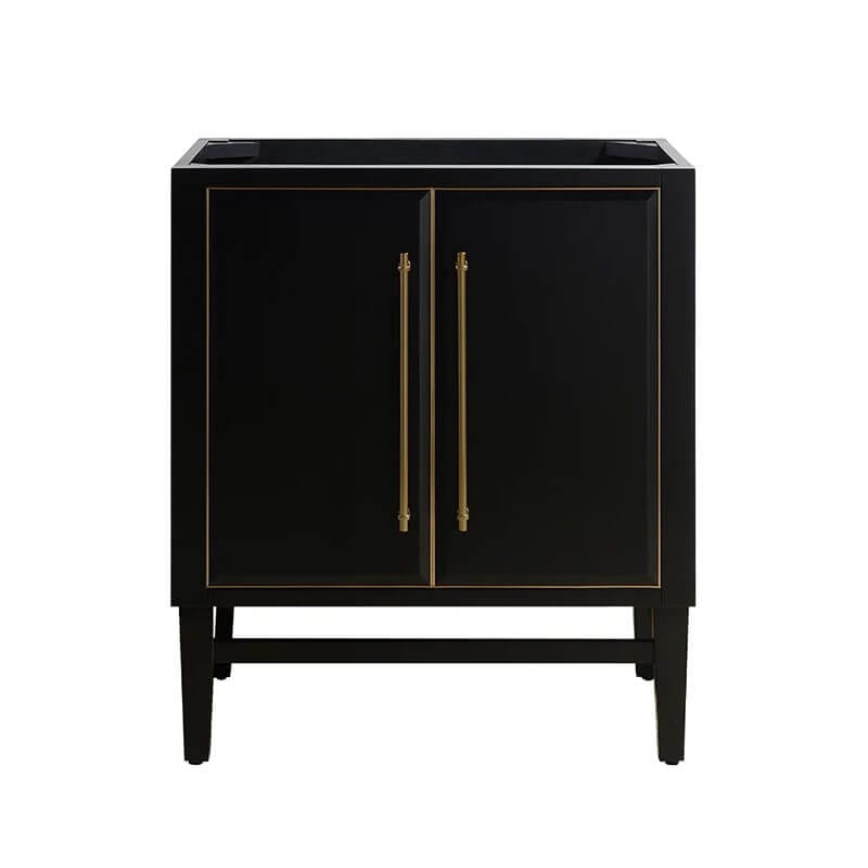 Avanity Mason 30 Single Sink Bathroom Vanity Black with Gold Trim Cabinet Only