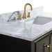 Avanity Mason 48 inch Single Sink Bathroom Vanity Black with Gold Trim in Carrara White Marble