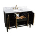 Avanity Mason 48 Single Sink Bathroom Vanity Black with Gold Trim in Carrara White Marble Open