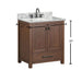 Avanity Modero 30 Inch Single Vanity Mocha Oak in Carrara White Marble Dimension