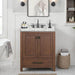 Avanity Modero 30 Inch Single Vanity Mocha Oak in Carrara White Marble Front View