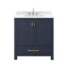 Avanity Modero 30 Inch Single Vanity Navy Blue in Cala White Engineered Stone