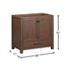 Avanity Modero 36 Single Vanity Mocha Oak Cabinet Only Dimension